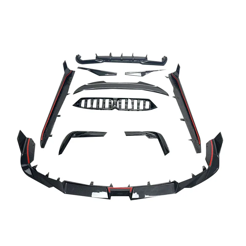 High Quality Real Dry Carbon Fiber Front Lip Side Skirt Rear Diffuser Spiler Grille For BMW M8 F91 F92 F93 Body Kit Perfect