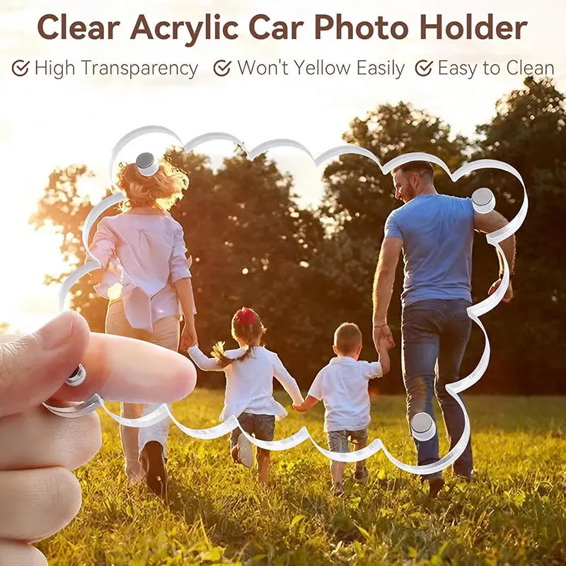 1/2/4/6/10PCS Car Picture Holder for Sun Visor Magnetic Car Visor Photo Clip Vertical Photo Display Clear Car Picture Frame