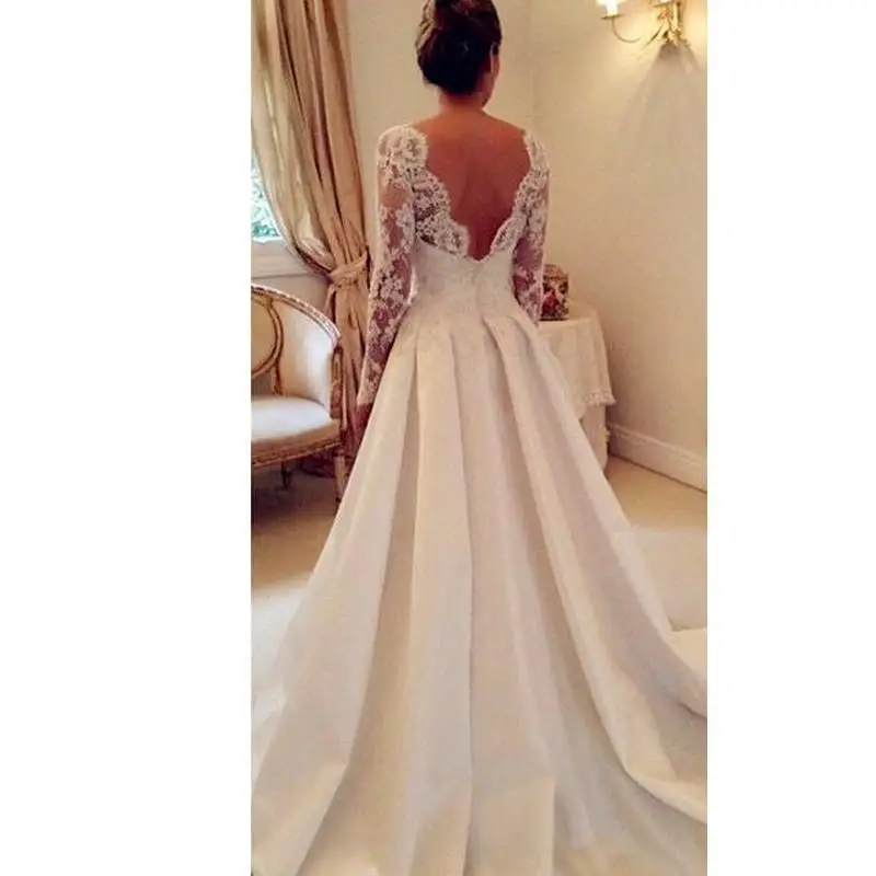 vestido de novia Boho white in stock Wedding Dresses 2025 new Wedding Gowns Elegant Bohemian satin lace appliques Bridal Dress