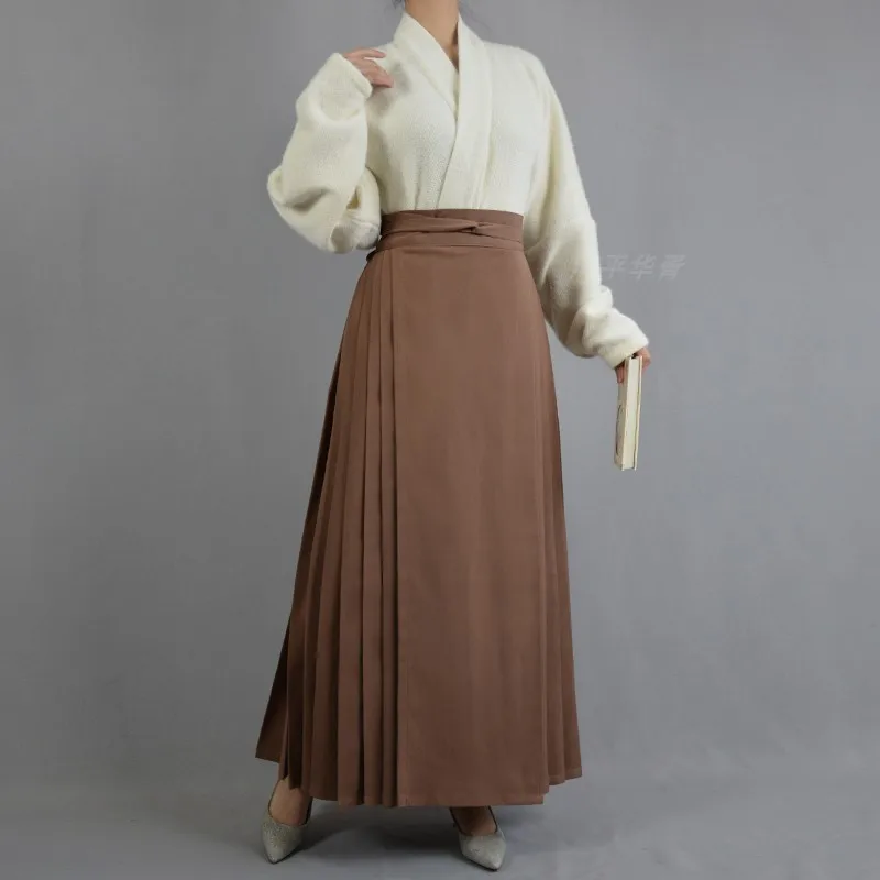 Hanfu Vintage Paard Gezicht Pony Rok Vrouwen Chinese Traditionele Ming Dynastie Vrouwen Mode Vest Shirt Dagelijks Plooien Rok Mamia