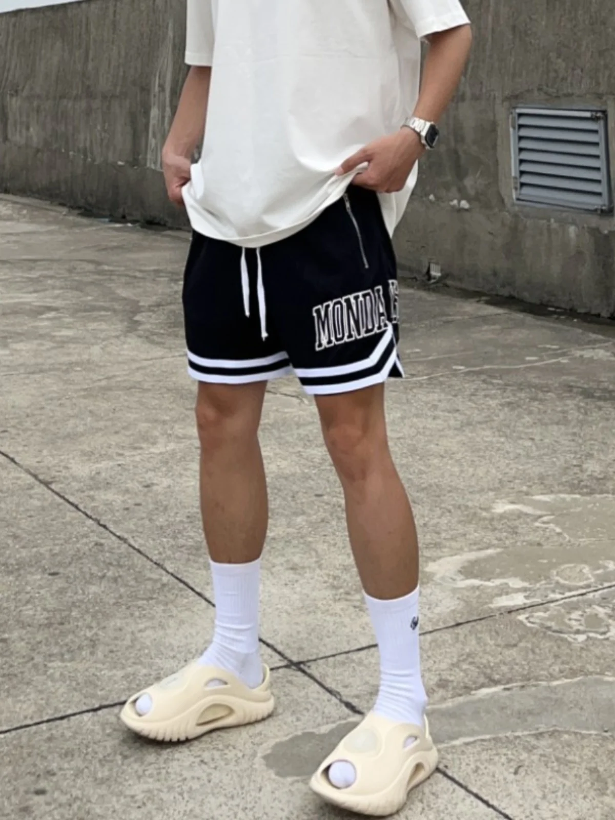 

American Style Fitness Short Pants Men's Loose Thin Quick Dry Muscle Gym Brother Mesh Knitted Breathable Wear Resistant