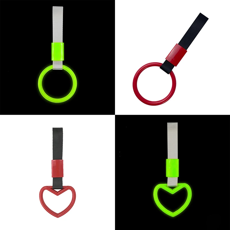 Colorful Car Tow Strap Tsurikawa Ring Heart JDM Train Bus Handle Hand Strap Styling Drift Charm Strap Auto Accessories