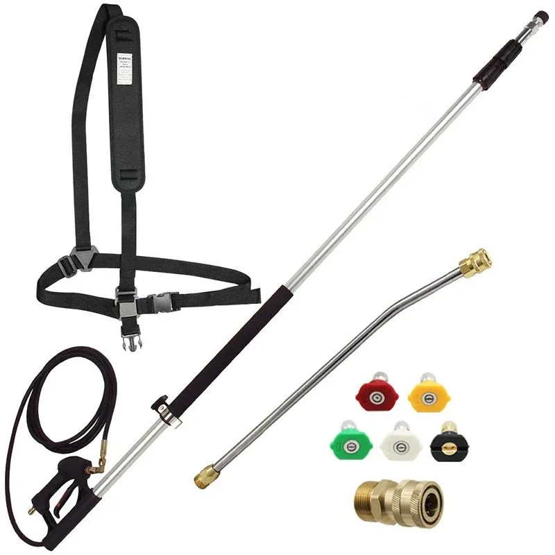 24 Foot 5-section Telescopic Rod 4000 PSI Commercial Grade Telescoping Pressure Washer Wand for Pressure Washers with Belt