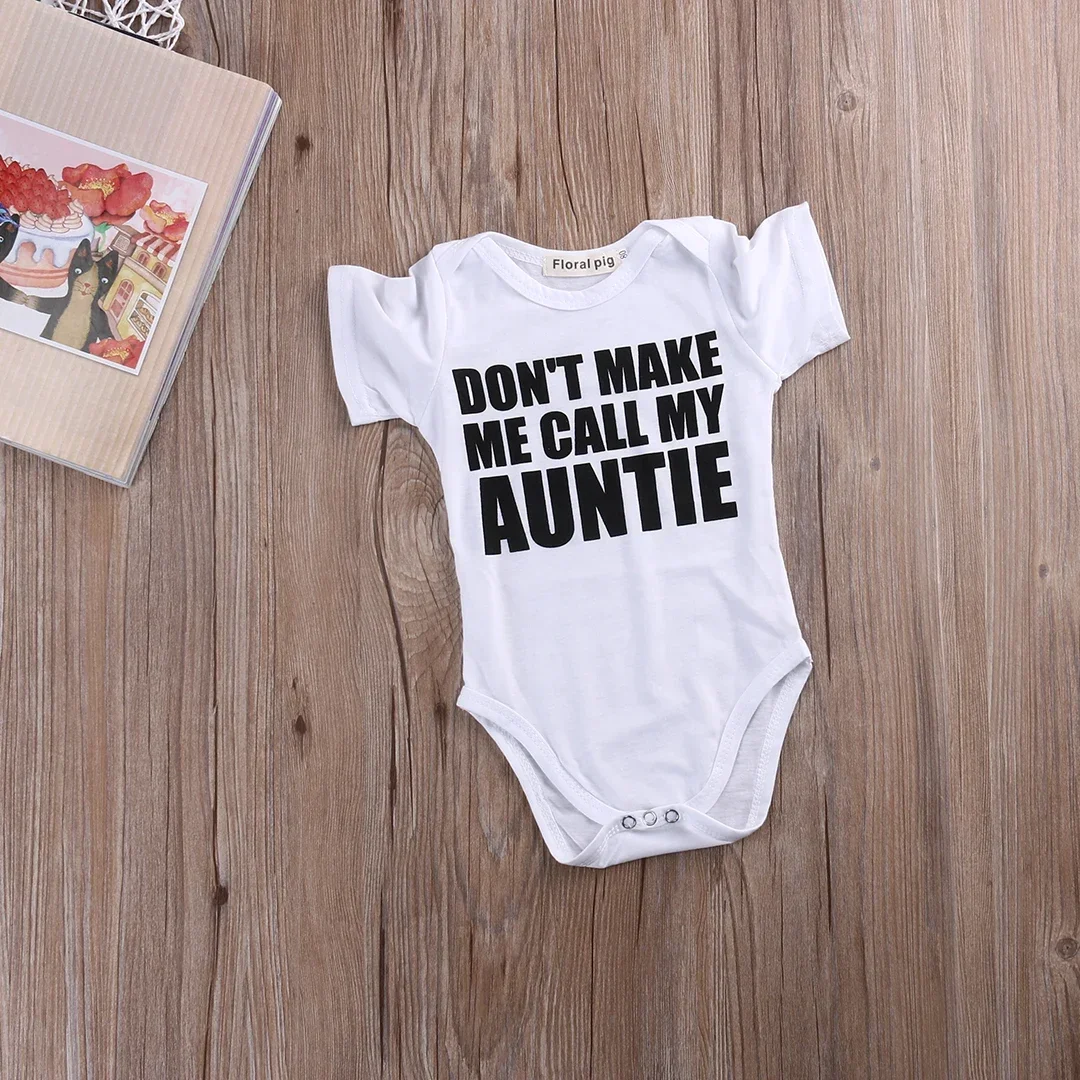 

Unisex Newborn’s Letter Printed Romper, Short Sleeve Round Neck Triangle Bodysuit for Summer Wear