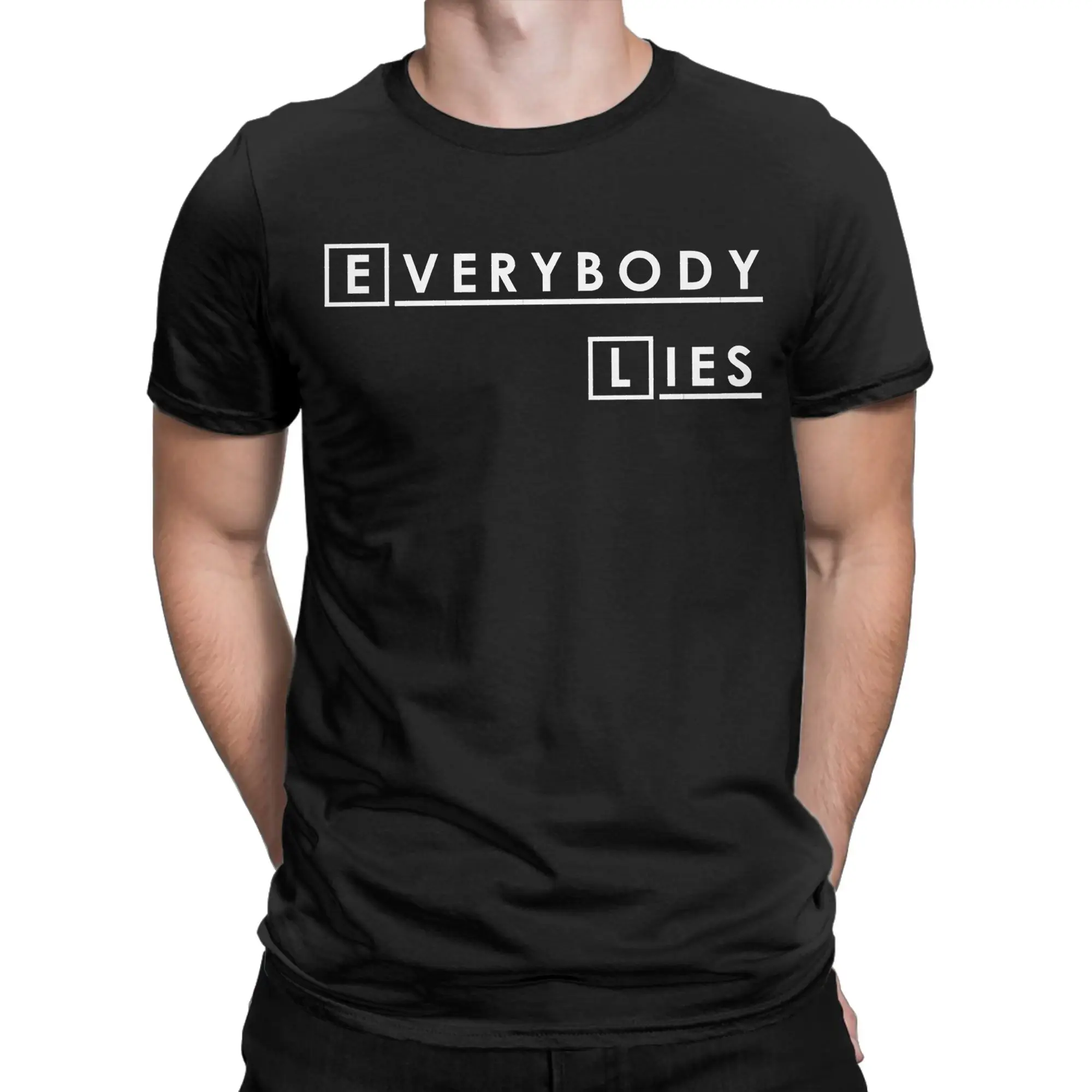 House M.D. Everybody Lies T Shirt Men's  100% Cotton Awesome T-Shirts O Neck Dr Gregory Tee Shirt Short Sleeve Tops Summer