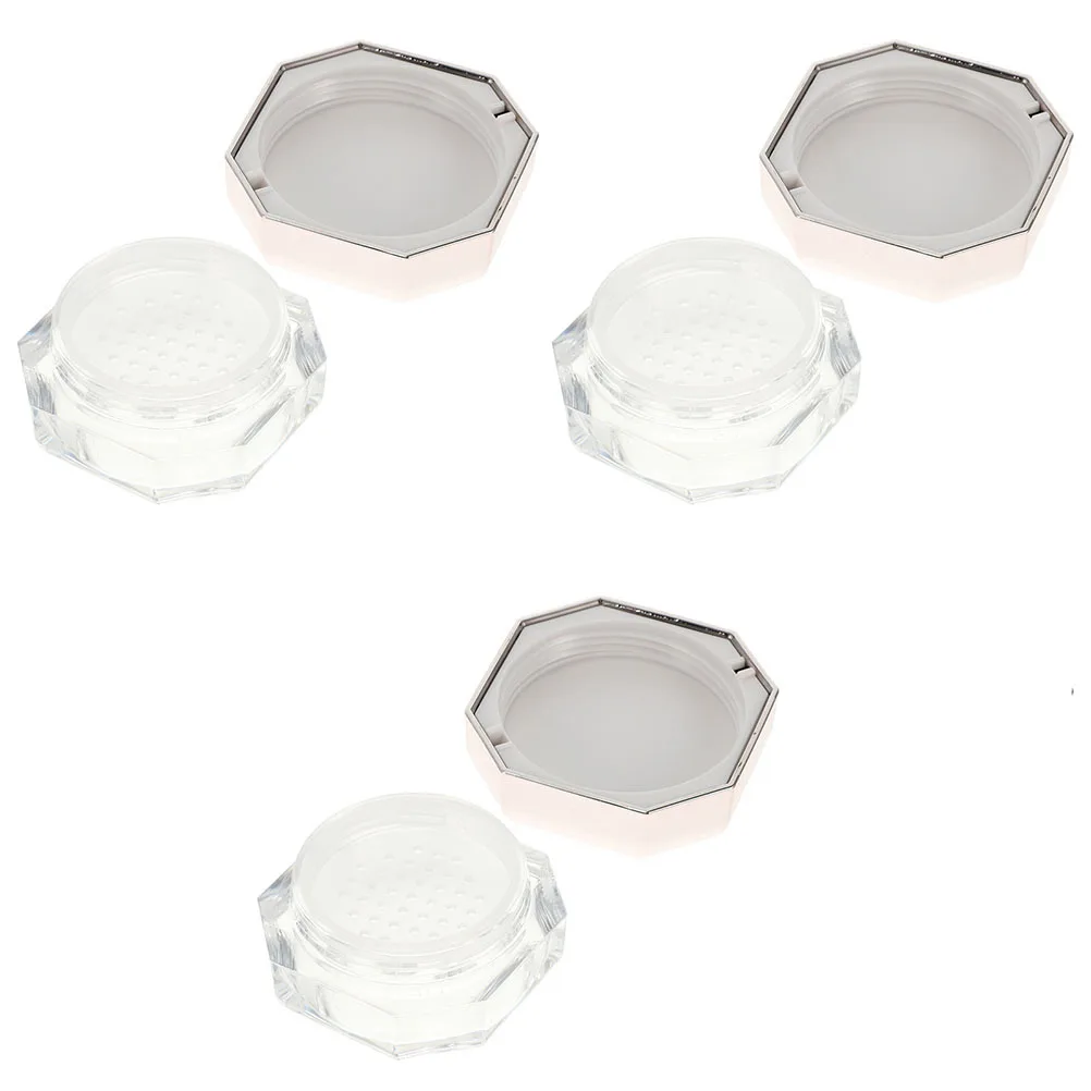 

3pcs Octagonal Case Empty Loose Powder Box Refillable Holder Portable Makeup Powder Container Reusable Subpackage Box