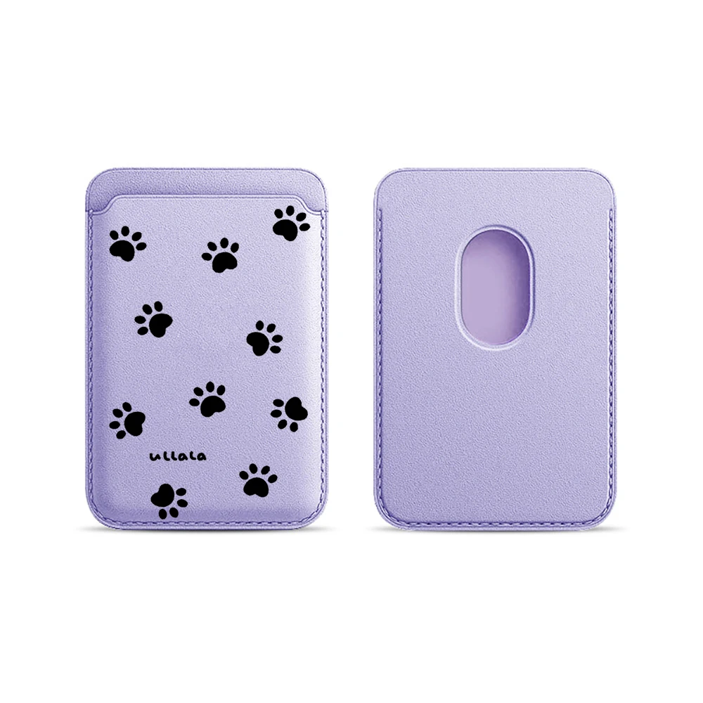 Katzen- und Hundepfoten-Leder-Kartenetui Handyhülle Kartenhalter für Magnetische Hülle Geeignet für alle iPhone Magsafe Karten-Handy-Rückseiten-Taschen – Detail 13