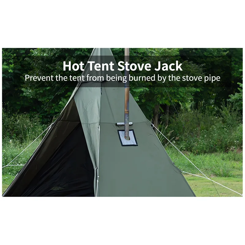 A48F-Tent Stove Jack Hot Tent Stove Jack 9.1 X 7.9Inch For Tent With 3.7Inch Round Hole