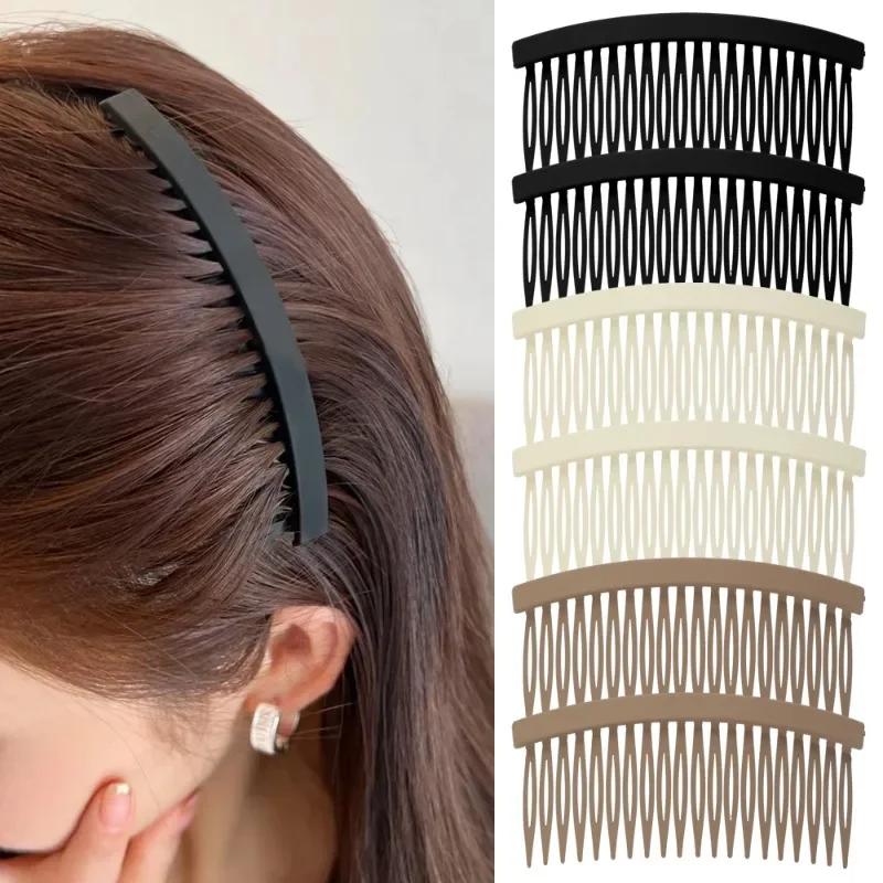 Hair Comb Clip Simple Fashion Frosted Texture 20 Teeth Fine Hair Clip 3 Colors Jewelry Hair Style Accessories for Women