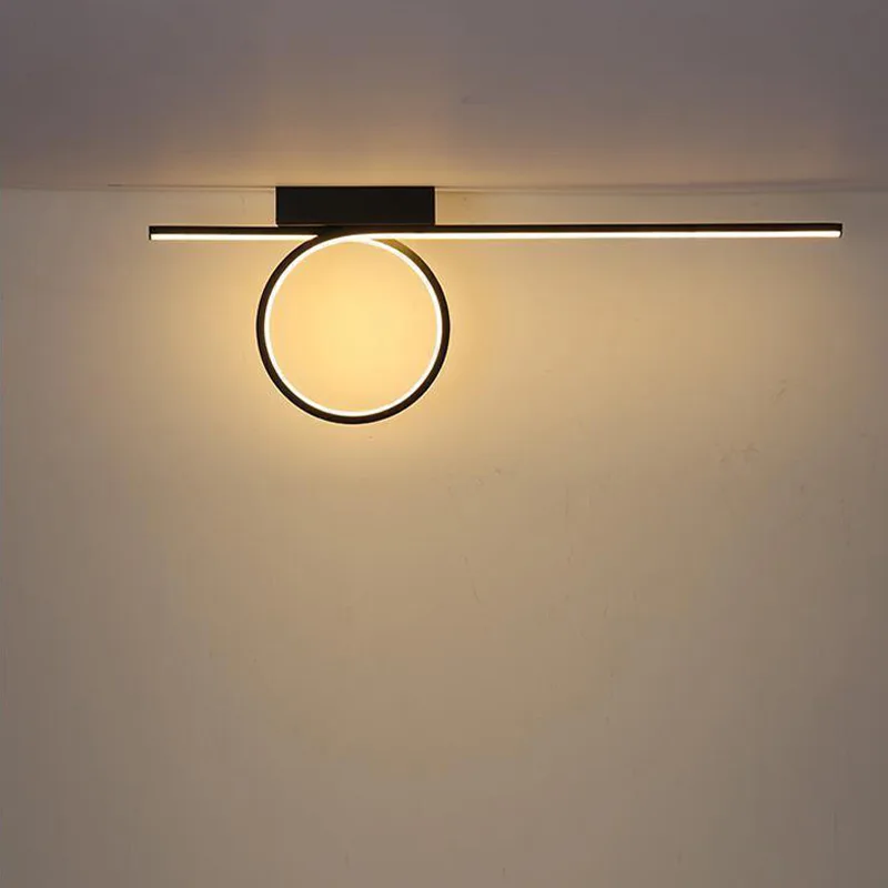 Simples conduziu a luz de parede interior preto branco longo lâmpada parede para casa moderna sala estar quarto cabeceira luz arandela