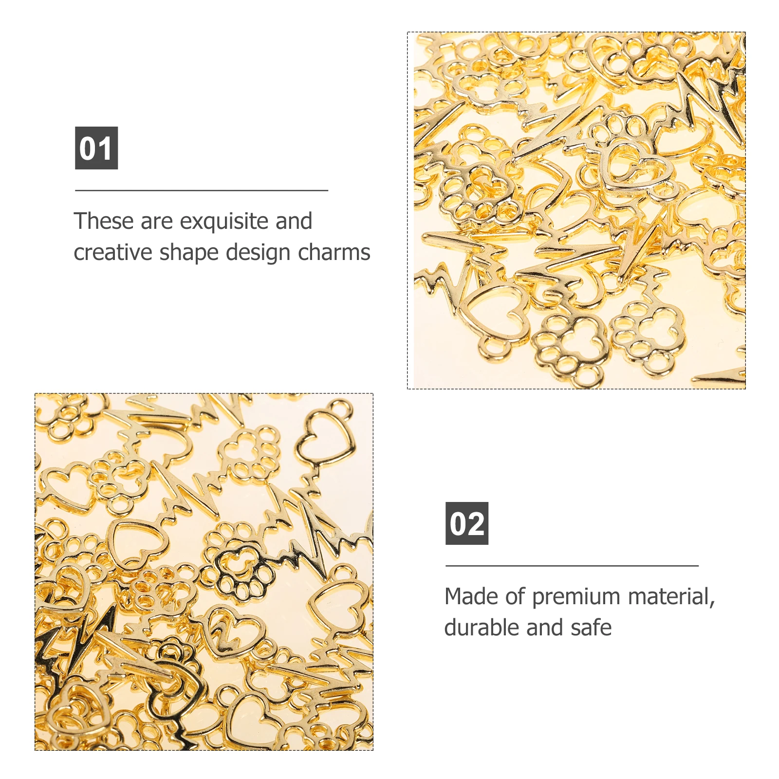 

100Pcs Heart Shape Hollow Pendant Charms Stylish DIY Jewelry Making Necklace Bracelet Earring Accessories Heart Shape Pendant