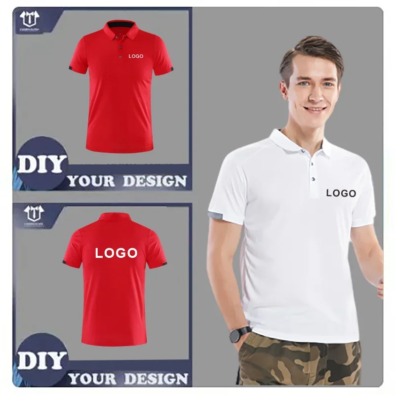 Summer Quick-Drying Polo T Shirt For Men Custom Logo Embroidery Printing Men And Women Golf shirts Personalized Design 2023 New