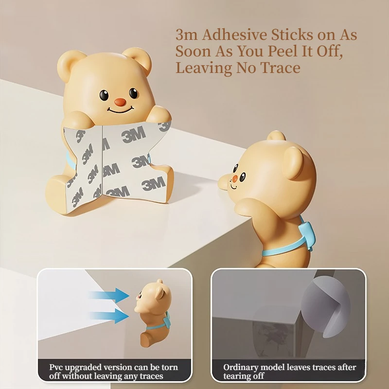 Cute Bear Corner Guards Kids Toddler Furniture Edge Protector Soft PVC Table Bumper with 3M Adhesive for Home Safety Decor