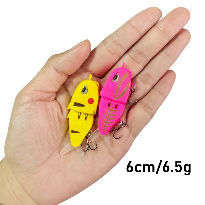 Swimbaits 6cm 6.5g MM60 Slow Sinking Diving 2Segment Fishing Lures Crankbait Small Multi Jointed Bait Bass