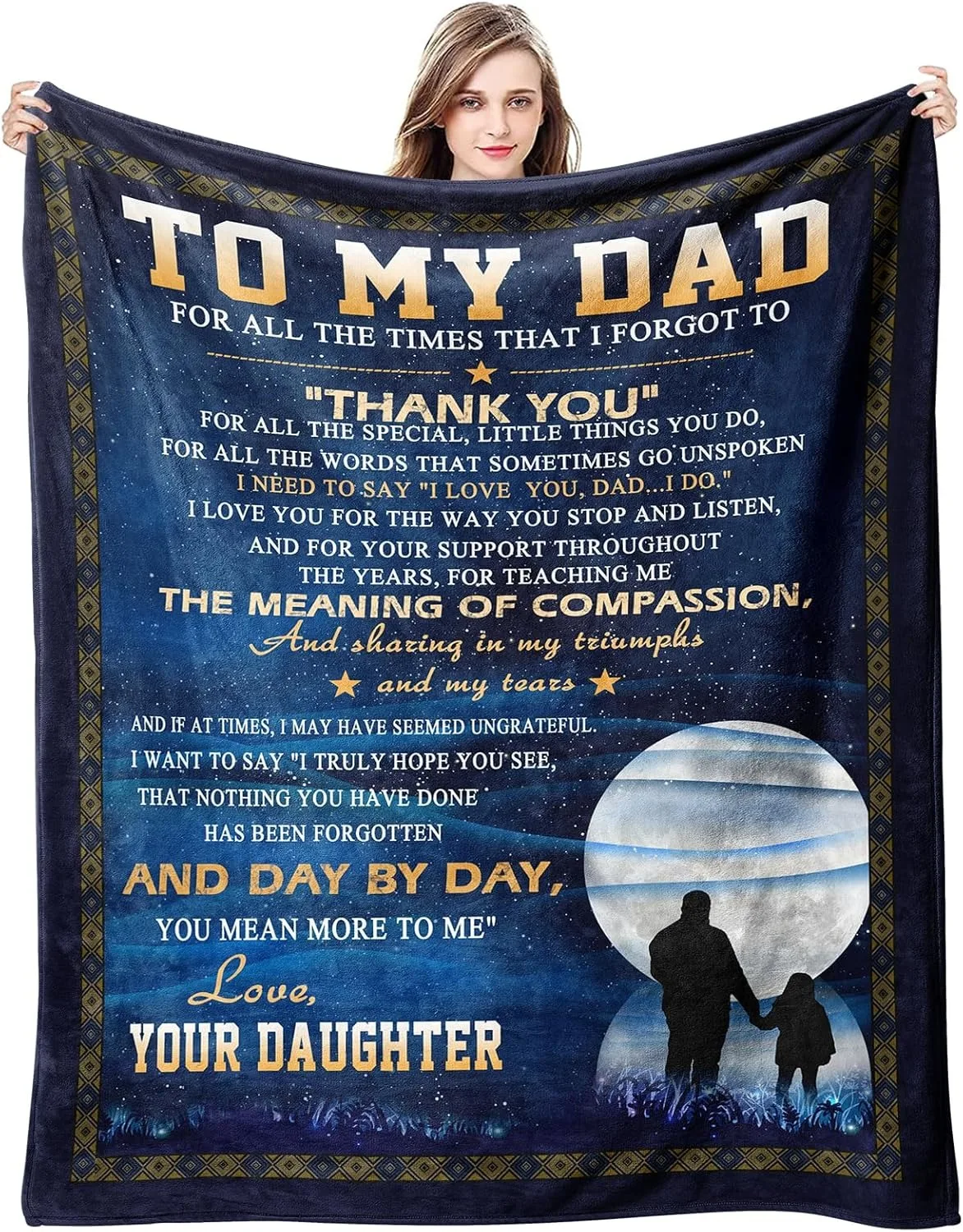 1 Stück Geschenk für Papa, dünne Decke für Vatertag, Jahrestag, Geburtstag, Muttertag für Mutter, Ehefrau, Schwester, Oma, Abuela, weicher Überwurf