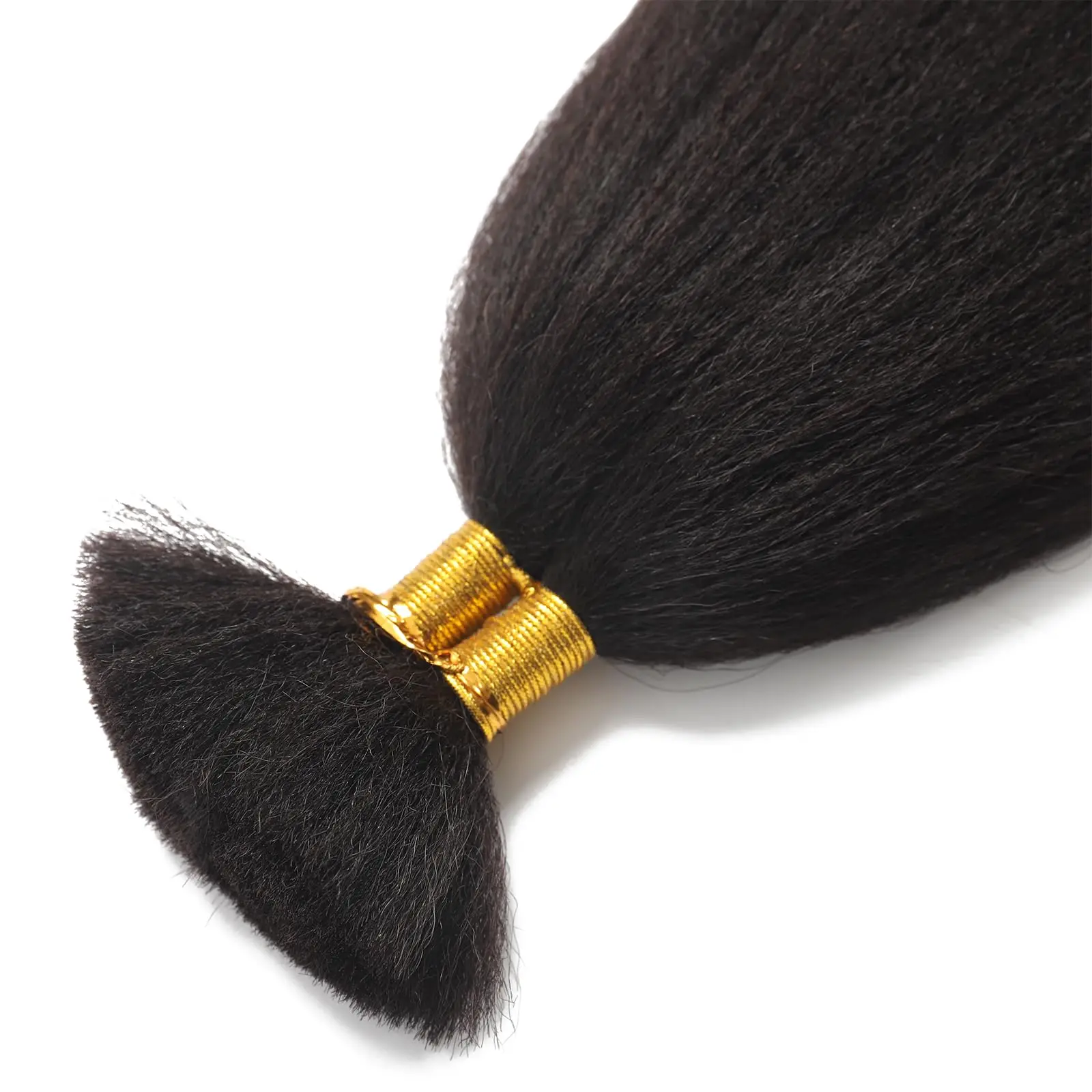 Human Braiding Hair Extension Kinky Straight Bulk Human Hair 22 Inch 2 Bundles 100g/Bundle Wet and Wavy Yaki Straight Bulk Hair