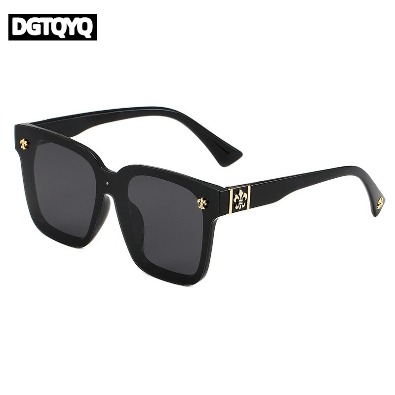 DGTQYQ Retro Black Luxury Sunglasses 2026 for Men Designer Famous Brand Square Goggles Women Motorcycle Sunglass