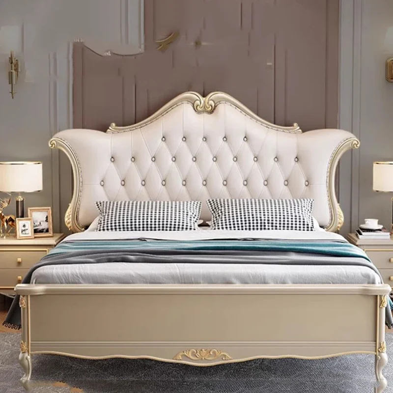 

Queen Unique European Double Bed Luxury Royal Twin Frame Double Bed King Size Modern Letti Matrimoniali Bedroom Furniture