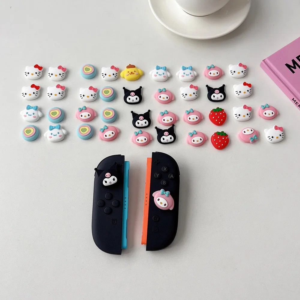 4Pcs/Lot Sanrio Hello Kitty Cinnamoroll Melody PomPomPuri Stick Grip Cap Joystick For Nintendo Switch 2 (2025) Controller 1