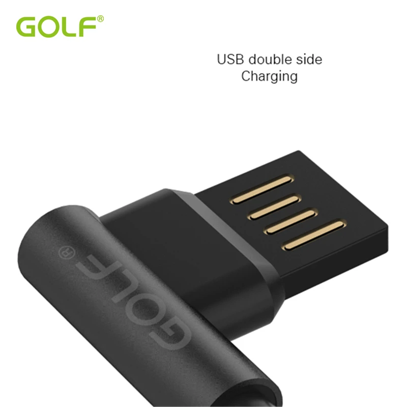 GOLF Type C Right Angle Double Sided USB CFast Charging Data Sync Charger Cable For Samsung S8 S9 S10 Xiaomi 5 6 Redmi HUAWEI LG