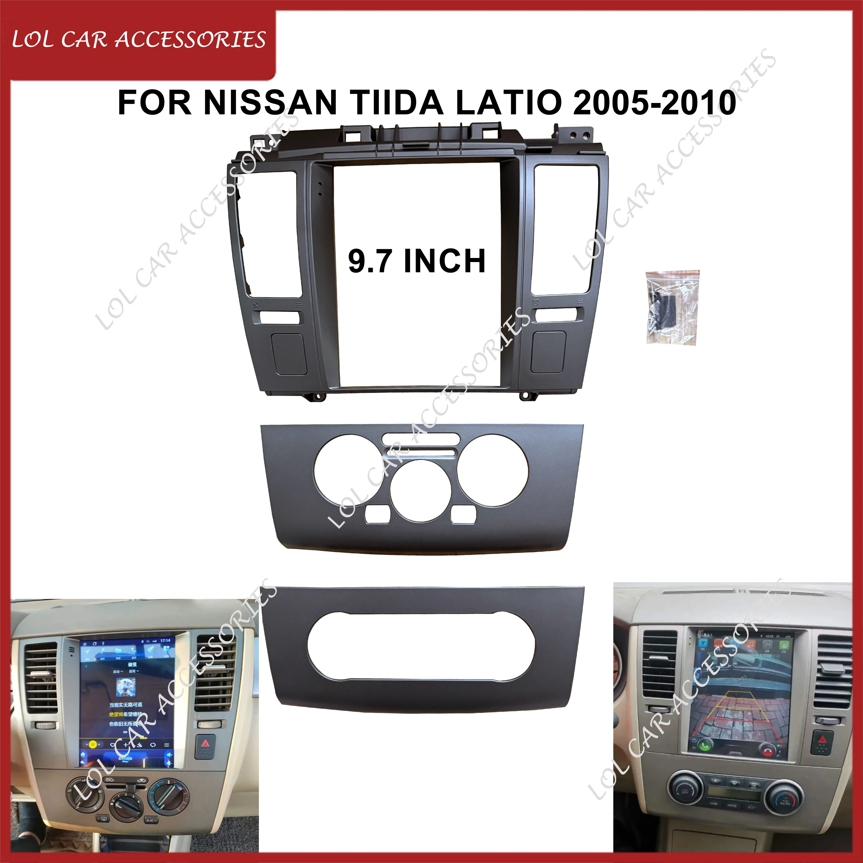 9.7 Inch For Nissan Tiida Latio 2005-2010 Car Radio DVD GPS MP5 Android Stereo Player 2 Din Head Unit Fascia Dash Panel Frame