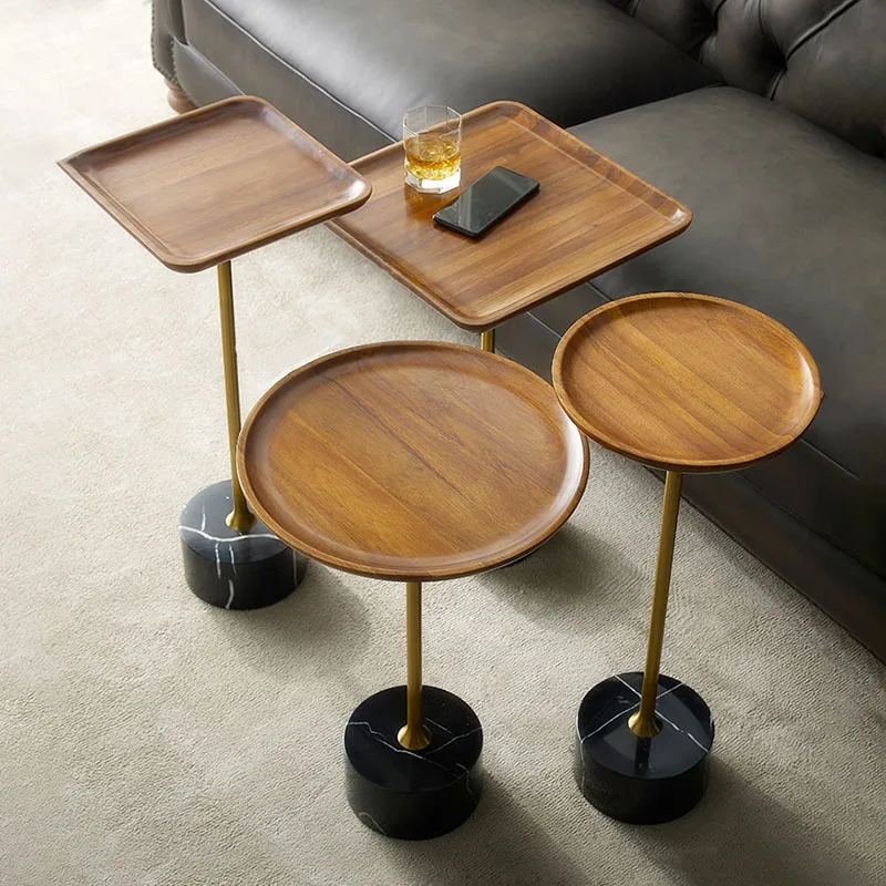 Retro Solid Wood  Coffee Tables Living Room Furniture Solid Wood Tea Table Wooden Furniture Sofa Side Table Mini Bedside Tables