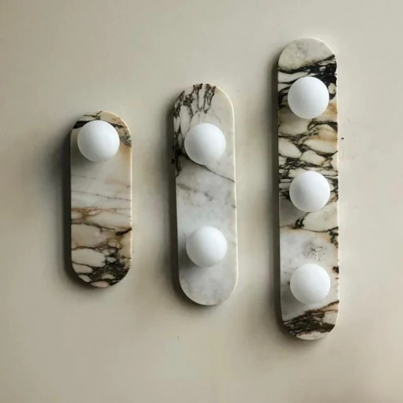 

Mid-Century Vintage Marble Wall Lamp Light Luxury Designer Sconce for Hotel Hallway Foyer Staircase B&B Bedroom