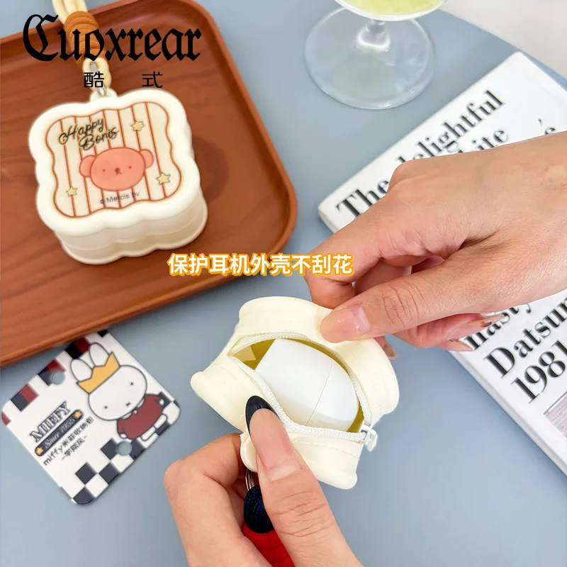 New Cute Miffy Zero Wallet Academy Wind Kawaii Boris Silicone Mini Earphone Storage Bag Keychain Small Wallet