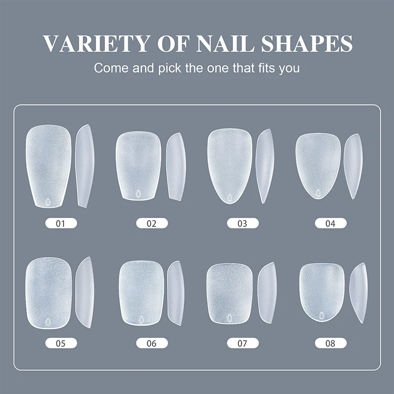 150pcs Short Matte False Nails Full Cover Coffin Square Almo