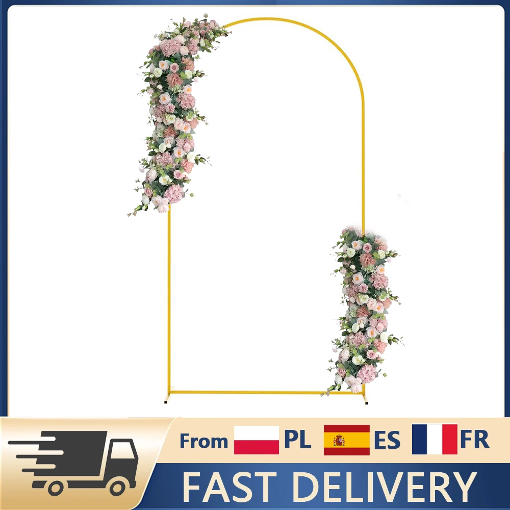 Arche de mariage en métal doré de 6FT, 6.6FT, 7.2FT, support de toile de fond pour ballons, pour la décoration de fêtes, de cérémonies et de baby showers
