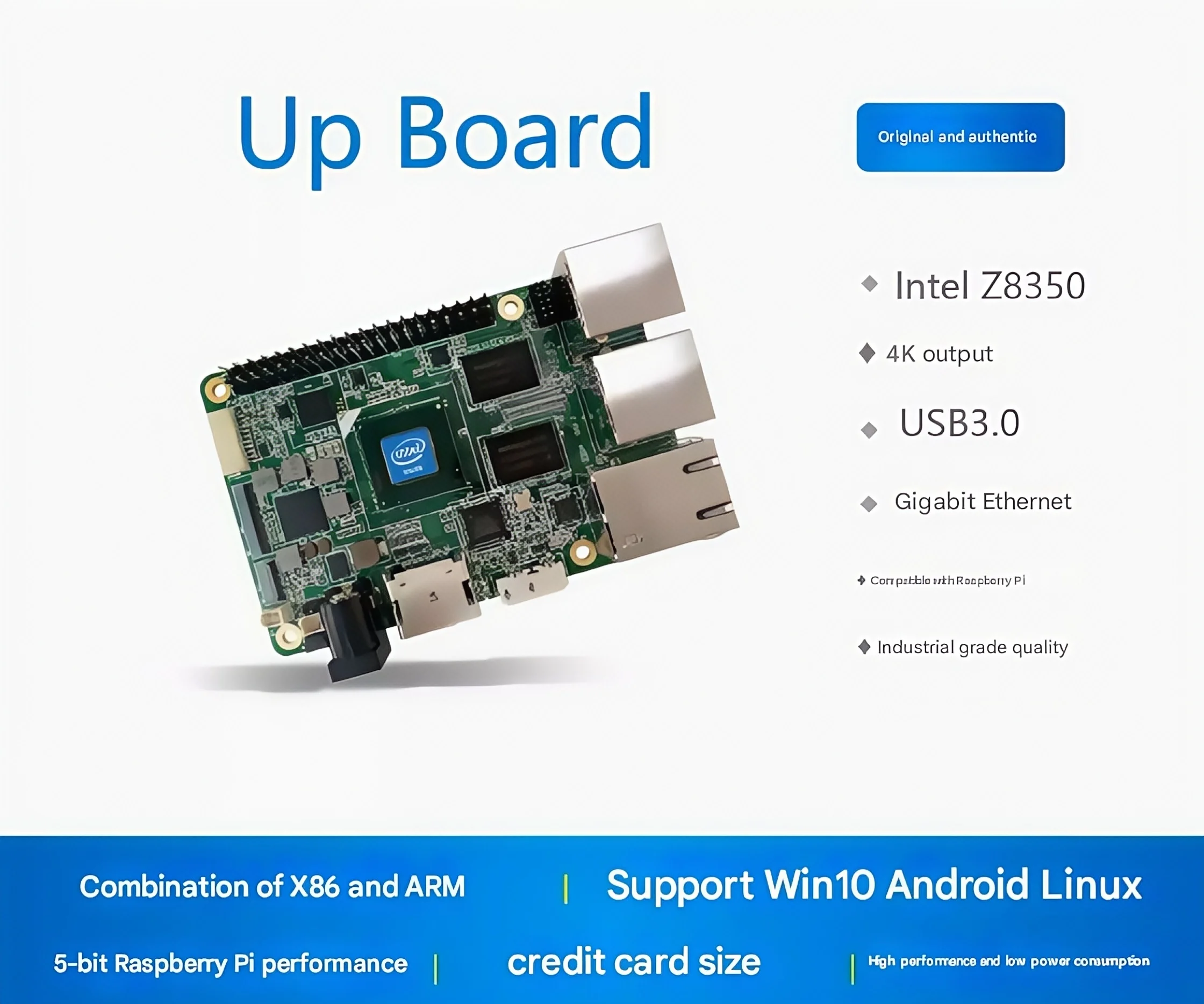 لوحة تطوير Intel X86 متوافقة مع بطاقة Raspberry Pi win10 للكمبيوتر AAEON 1GB+16GB 2GB+32GB 4GB+32GB 4GB+64GB