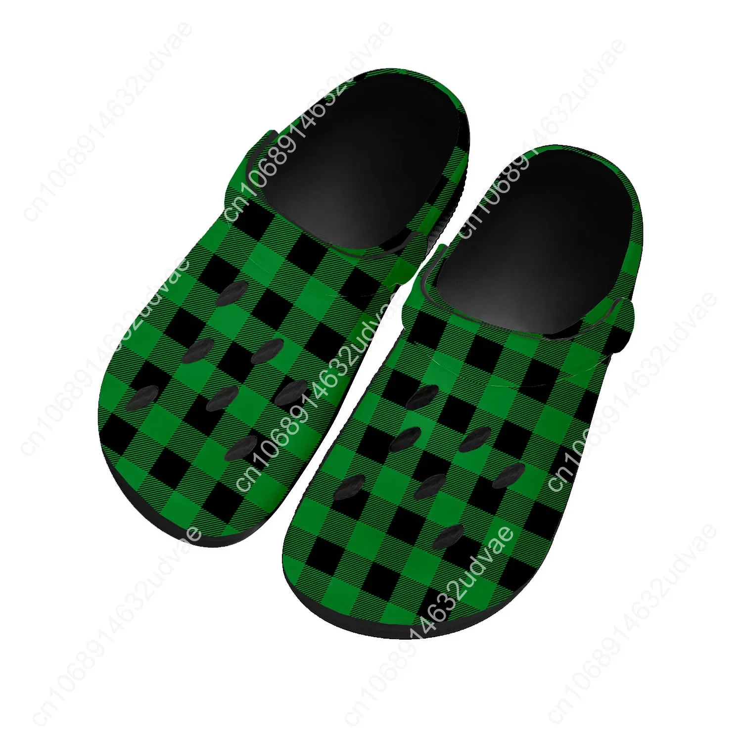 

Buffalo Plaid Pattern Sandals Women Teenager Home Fashion Water Shoe High Quality Garden Breathable Comfort Beach Hole Slippers