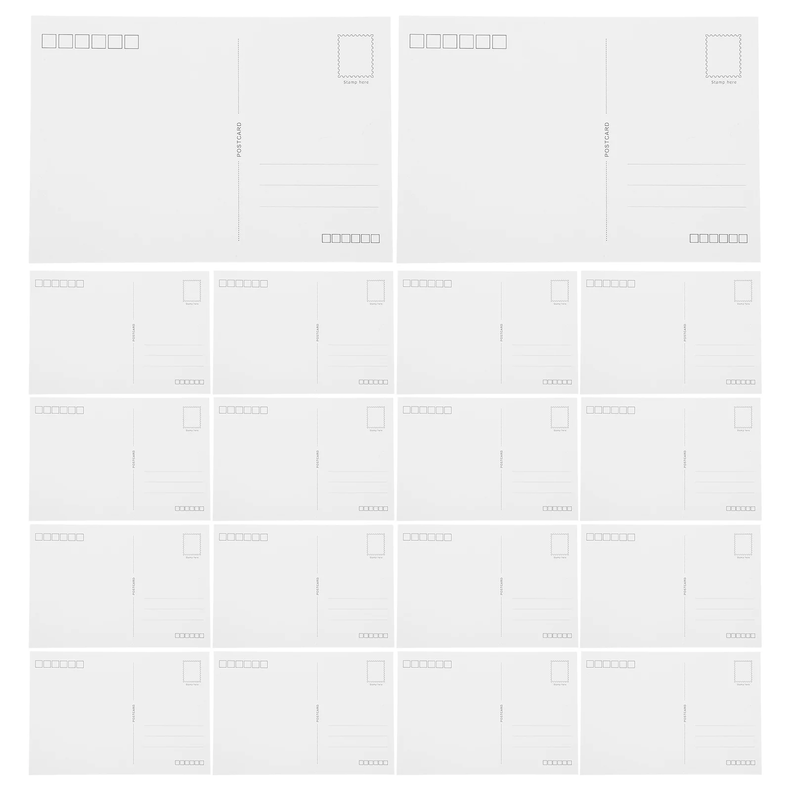 

20Pcs Blank Postcards for Mailing Smooth Cardstock DIY Art Projects Printable White Postcard Set for Writing Sending Decorating