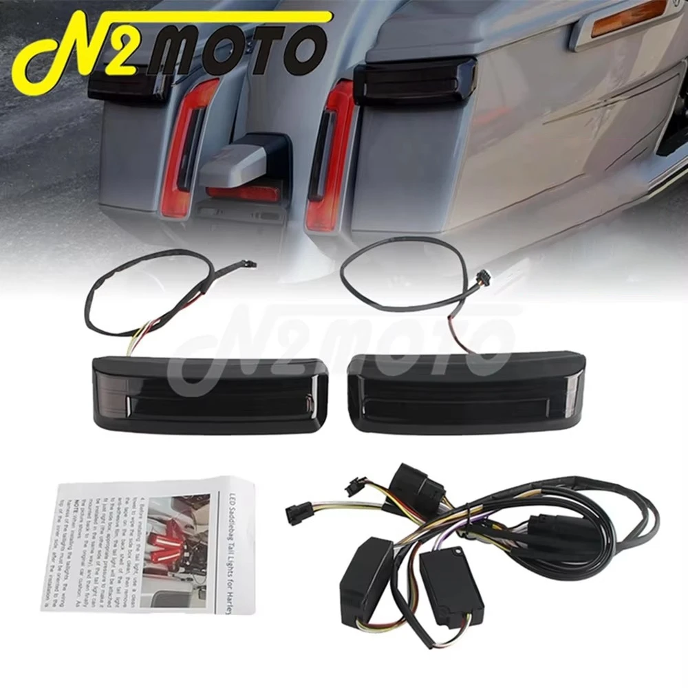 

Motorcycle LED Saddlebag Tail Light Side Luggage Run Brake Lamp For Harley Road Glide CVO 2024 Saddle Box Taillight Stop Lights