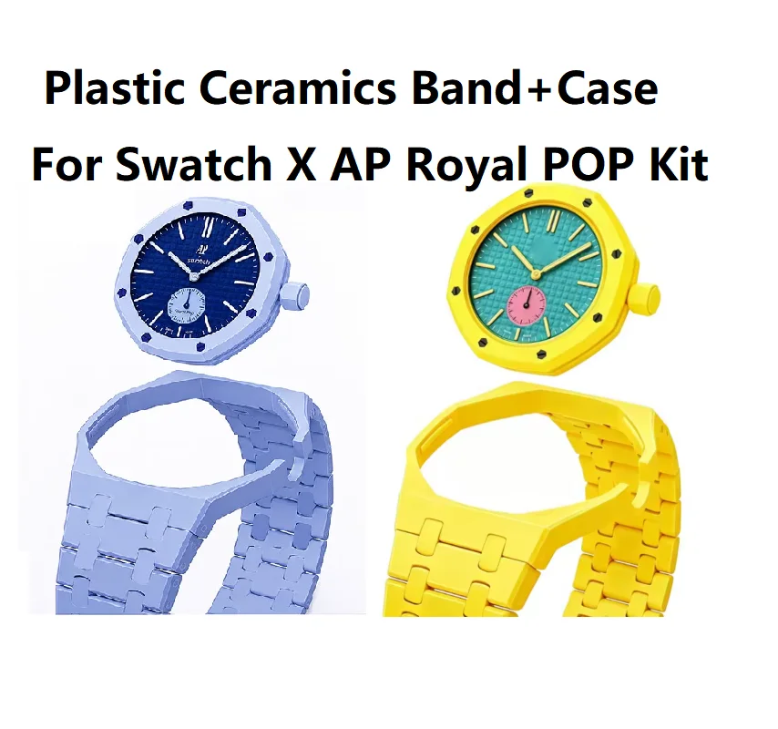 Bracelet et boîtier en céramique plastique Hot Swatch AP Royal POP, boucle en acier inoxydable Royal Oak, plusieurs couleurs au choix, idéal comme cadeau