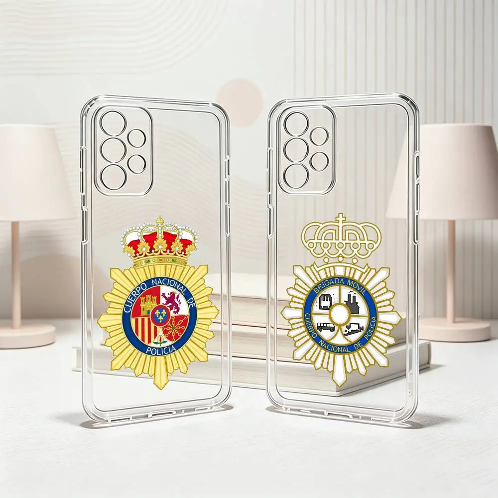 Spanish-H National Police Badge  Phone Case Transparent Silicone Soft For Samsung S25,S24,S21,S22,S23,S30,Ultra,S20,Plus,Fe Gift