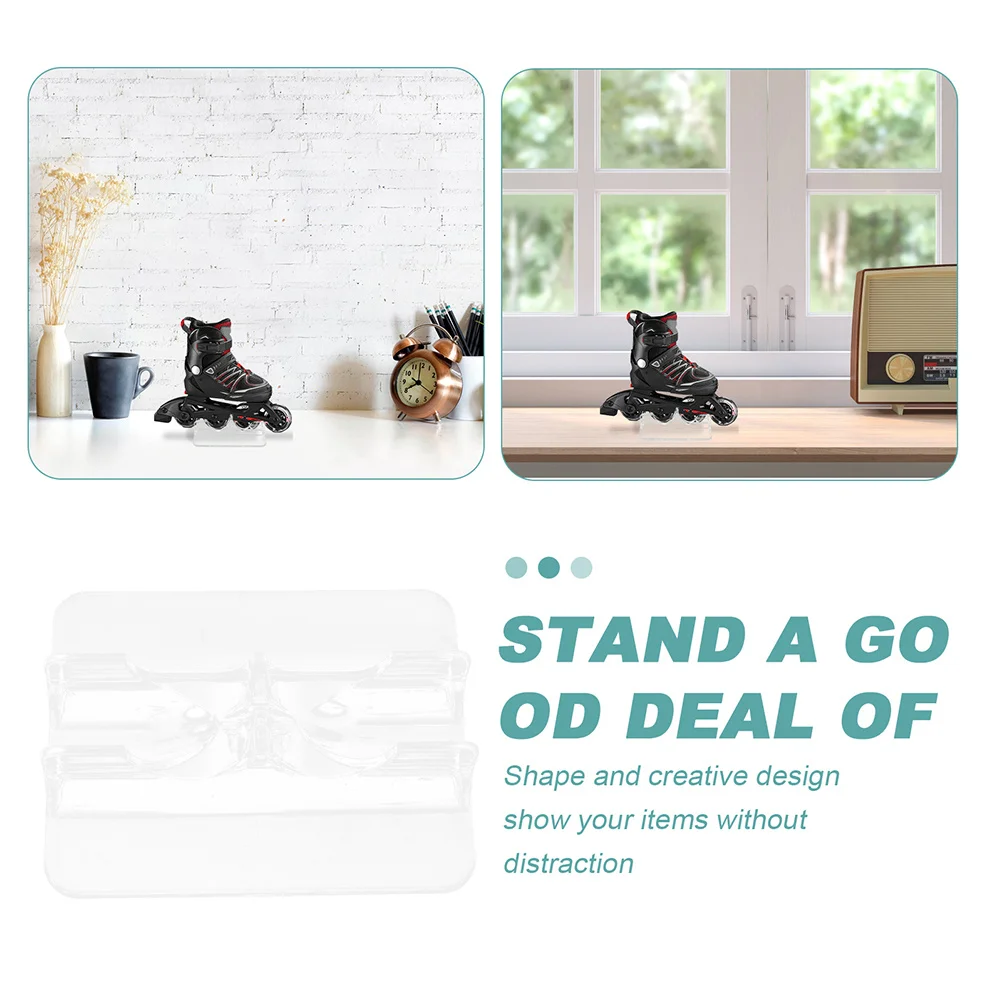 

1Pair Display Rack for Roller Skates Transparent Sturdy Holder Suitable Retail Store Shopping Mall Showcase Stand