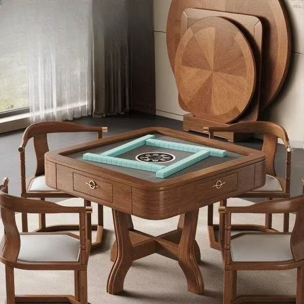 New Chinese Style Solid Wood Mahjong Machine, Dining Table, Mahjong Table, Dining Table Dual-Purpose Dining Table