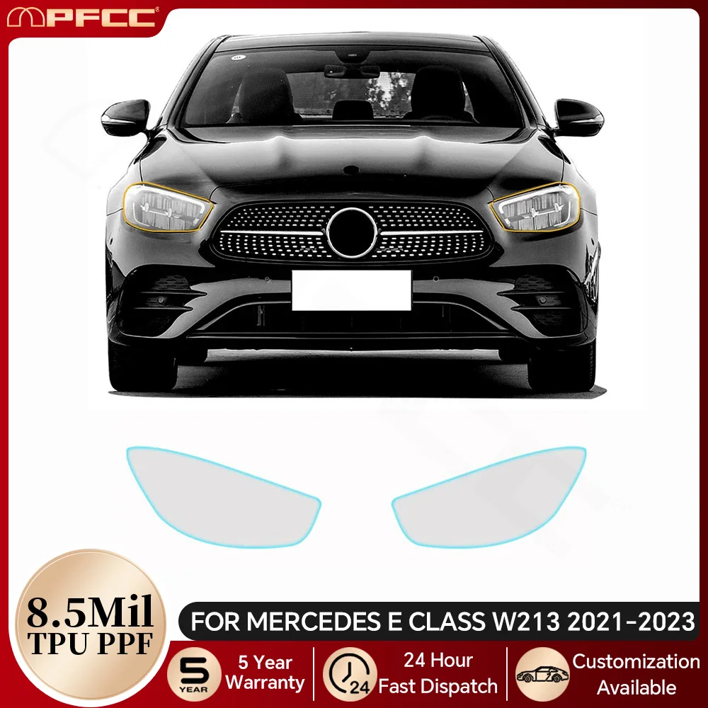 

For Mercedes E Class W213 2021-2023 Headlight Rearview TPU Protection Film Pre-cut Clear PPF Anti-scratch Resistant Invisible
