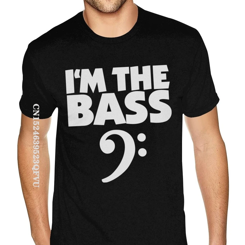 I'm The Bass Clef Music Notes Latest Tee Shirts For Boyfriend Novelty T Shirt Cotton Tops & Tees Casual Plain Crazy Top T-shirts