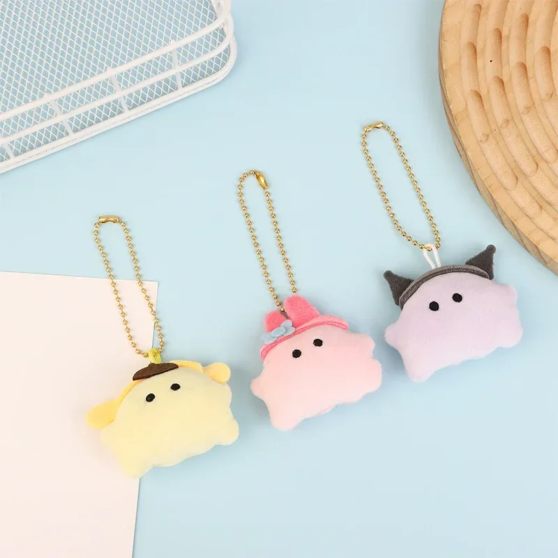 Sanrio Ghost Mini Bean Eye Portachiavi in peluche Simpatico riso KT Piccolo sacchetto con ciondolo bambola giocattolo 1 pezzo
