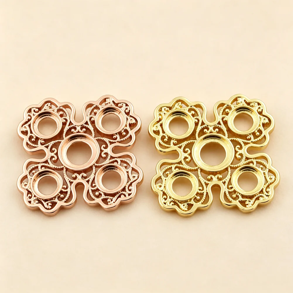

10pcs Brass Casted Open Back Pendant Strong Bezel Setting Double Side Same fit 6mm 8mm Circle Cameo Cabochon Base Findings DIY