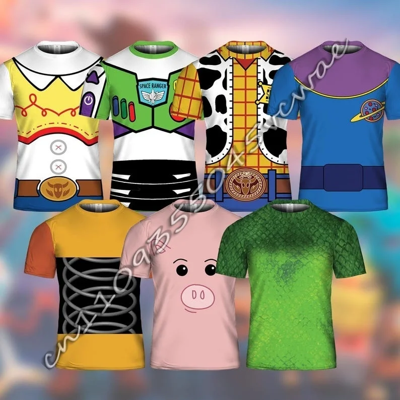 roupas-para-gestantes-2026-nova-serie-disney-tema-de-personagens-do-toy-story-camiseta-de-verao-para-adultos-e-criancas