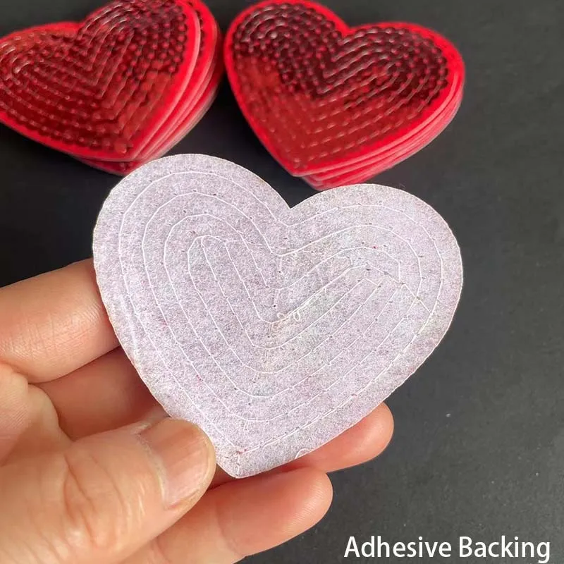 6PCS/Rot, Rosa, Gold Liebe Herz Pailletten Applikation Patch Thermocollants, Stoff Stickerei Eisen auf Patches Kleidung Nähen Aufkleber – Detail 3