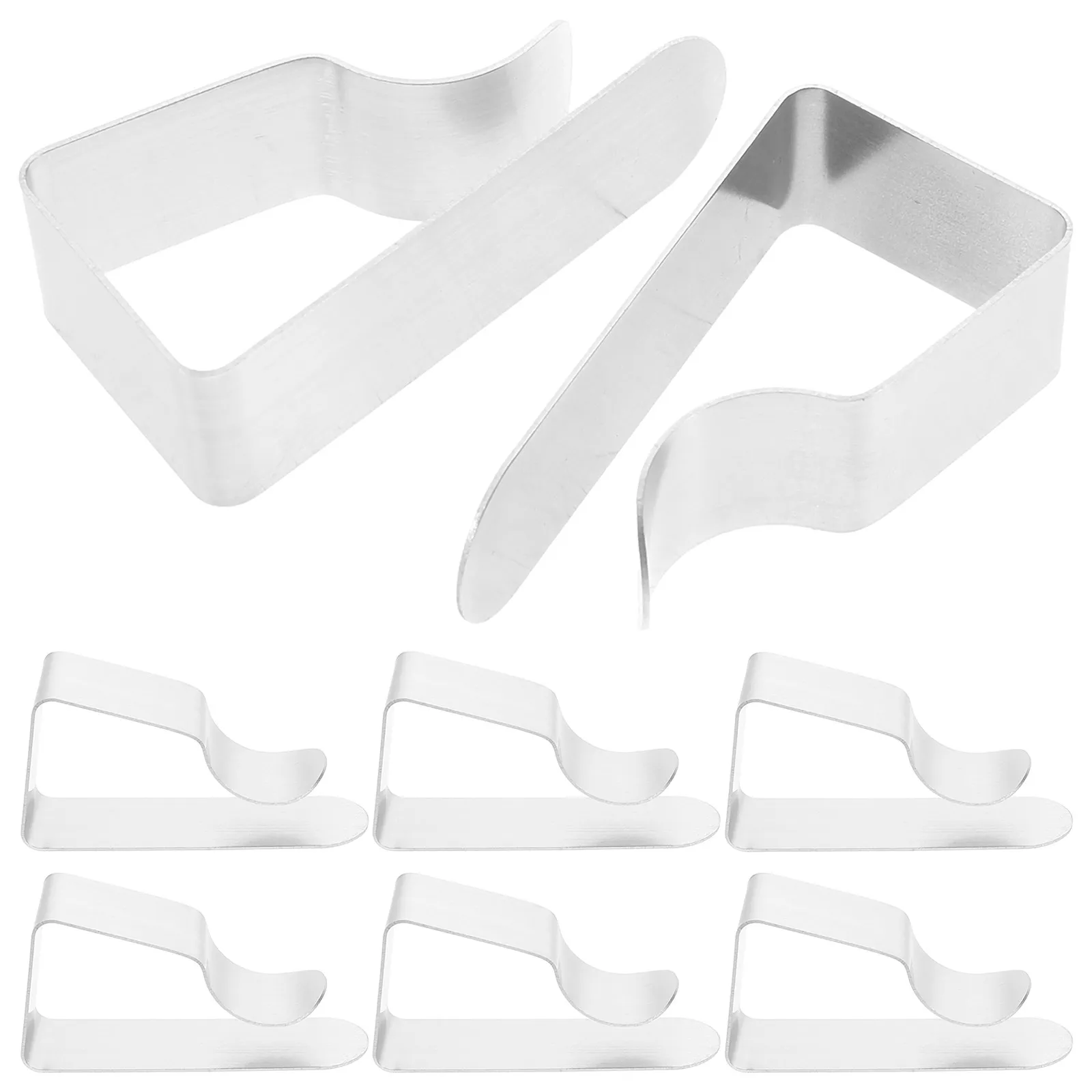 8Pcs Trapezoid Stainless Steel Tablecloth Clips One-Piece Table Holders Outdoor Picnic Table Skirt Clamp Secure Grip