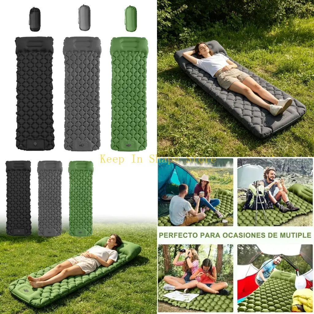 U1JC Comfortable Inflatable Sleep Mats with Foot Operated Pumps Portables Outdoor Air Cushions for Campers and Backpackers