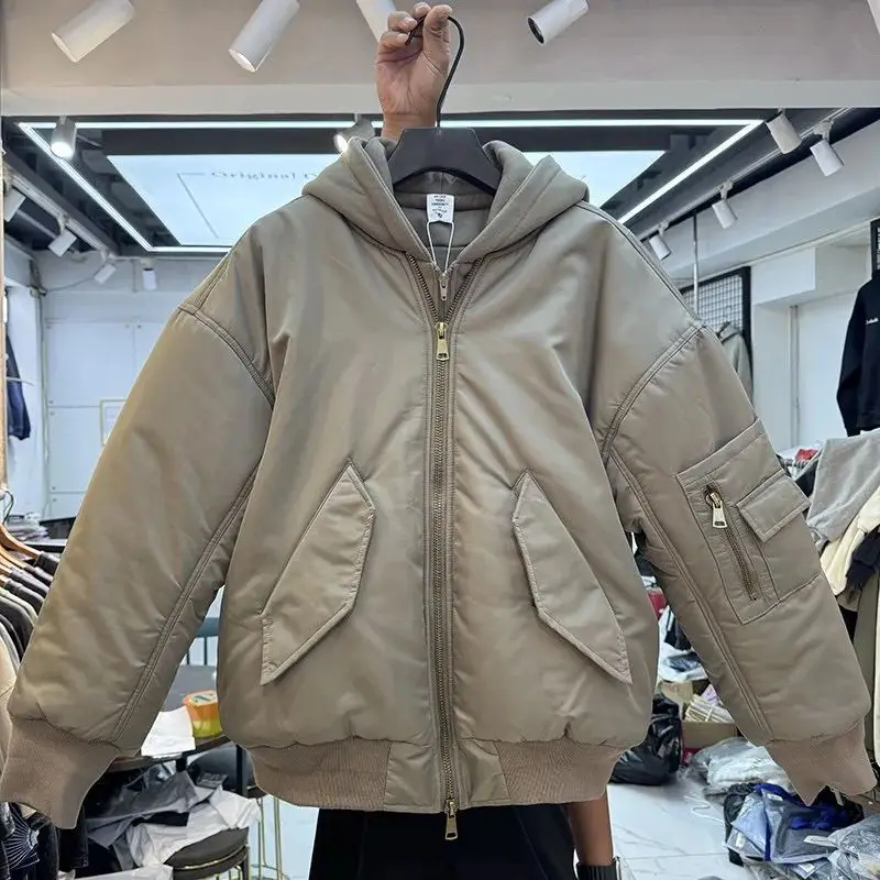 

24AW Nylon Hoodie Twoi Cotton Jaet Long Sle Baseball Collar Youth Trend Autumn Faion No Brand Registered Trademark