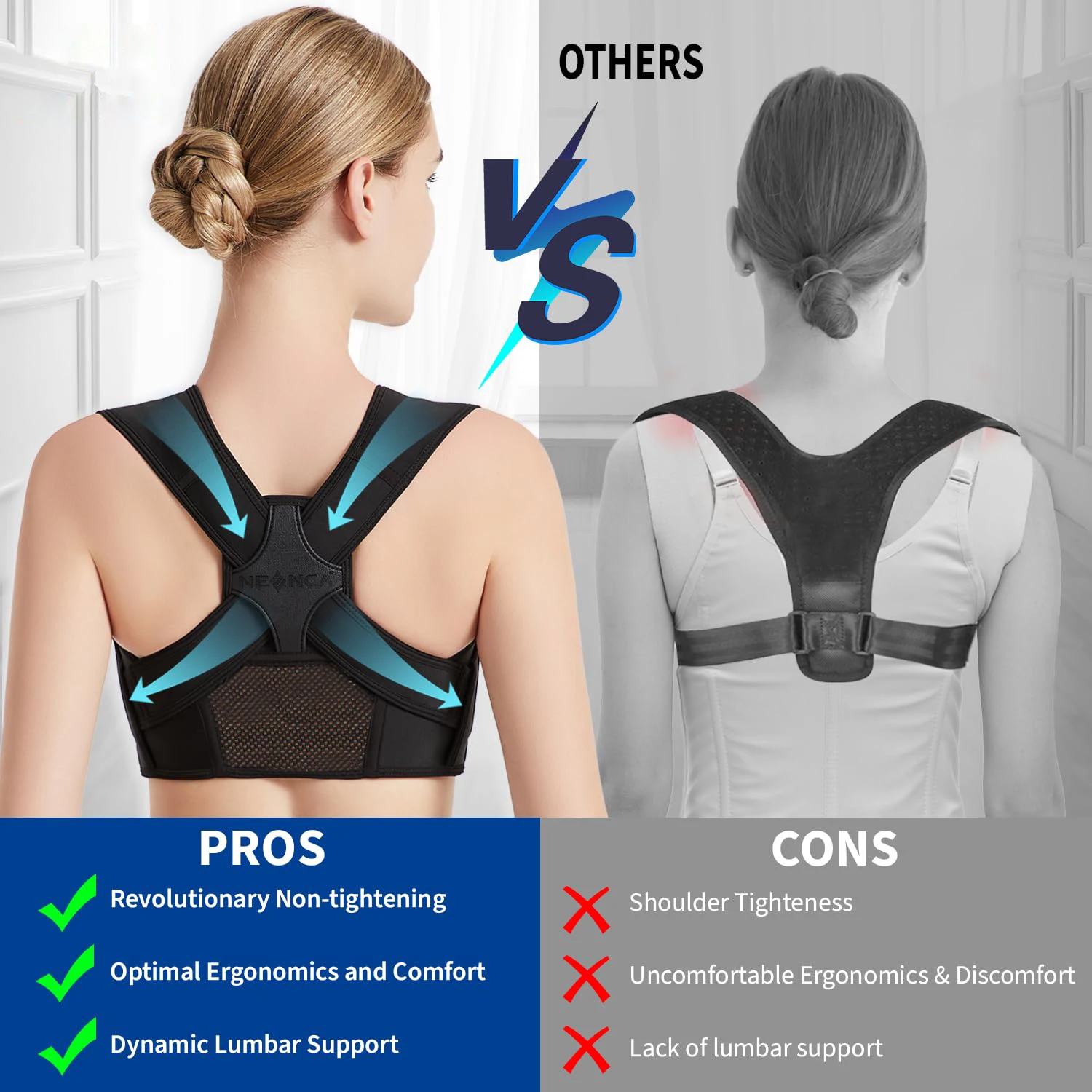 

Posture Corrector for Back Support Adjustable Shoulder Posture Brace for Men and Women