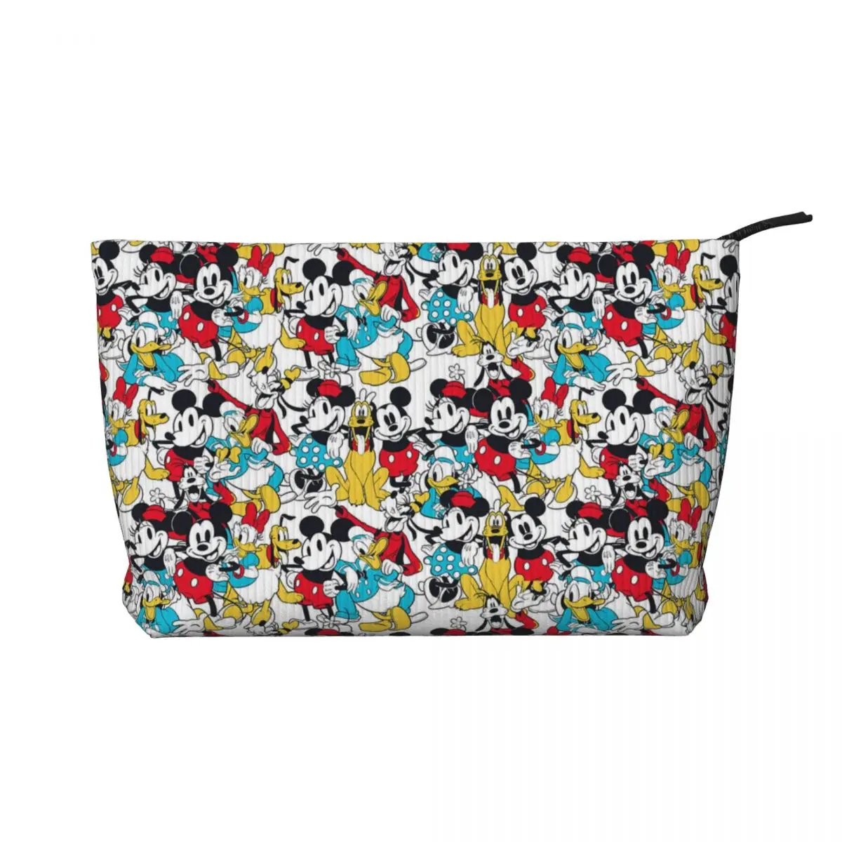 Custom Travel Mickey Mouse Toiletry Bag Corduroy Cosmetic Makeup Organizer for Women Beauty Storage Dopp Kit Case