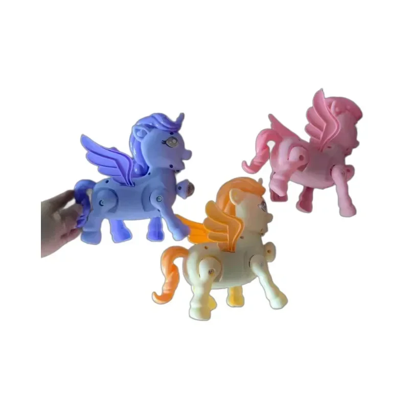 Correa eléctrica con luz de poni para niños, juguetes de unicornio para caminar sin música, pequeños regalos, calle, venta al por mayor, novedad